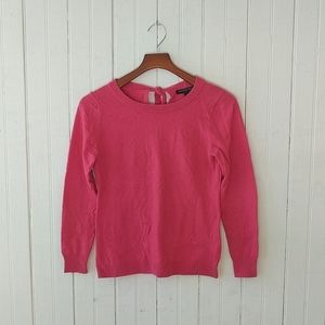 Banana Republic hot pink tie back wool sweater S